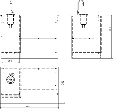 абаритные и фунциональные размеры стола демонстрационного для кабинета химии
