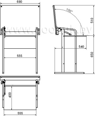 Ученический компьютерный стол КСП-2 габ. откр.