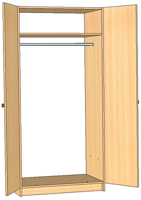 Шкаф для одежды двухстворчатый ШО-2С