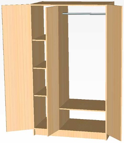 Шкаф для одежды трехстворчатый ШО-3С
