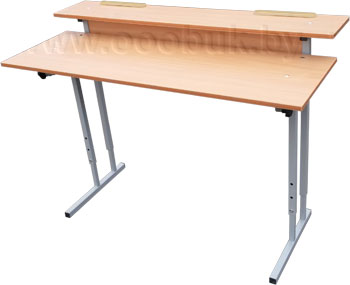 Стол с регулируемой высотой и наклоном крышки стола 2-х местный  СРВН-4