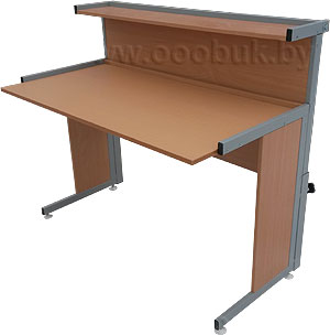 Стол лабораторный с бортиком и регулируемой по высоте полкой СУБ-6п