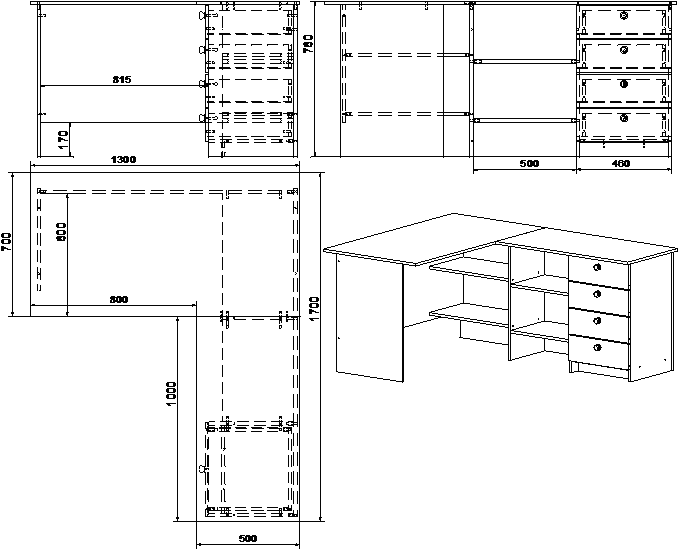 Стол угловой для работы преподавателя