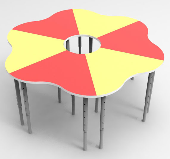 Модуль игровой МДР-6 - Стол Ромашка -  регулируемый по высоте